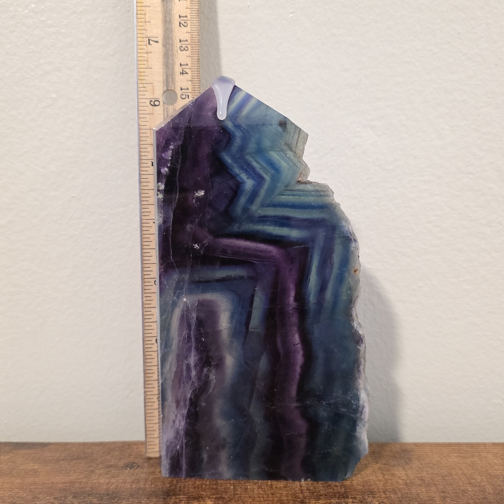 Purple and Blue Fluorite Raw Edge Tower - Picture 5 of 7